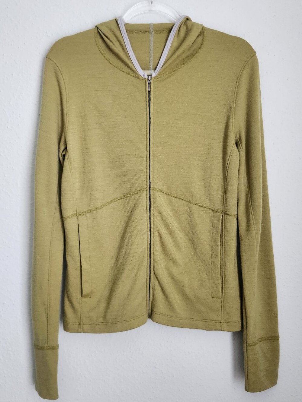 IBEX 100% Merino Wool Full Zip Hooded Lightweight Jacket - S/M